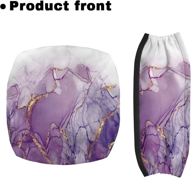 Rnyleeg Purple Marble Universal Rollator Walker Seat and Backrest Covers Walker Seat Covers for Ladies Seat and Backrest Rollbar Covers with Elastic Band - Image 2